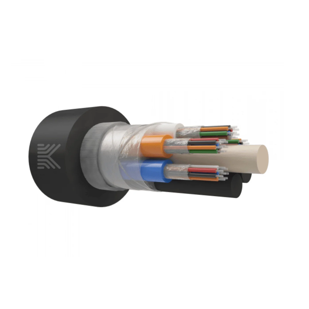 Самонесущий оптический кабель 16 волокон, многомодульный, армированный стеклонитями, G.652.D, 6 кН